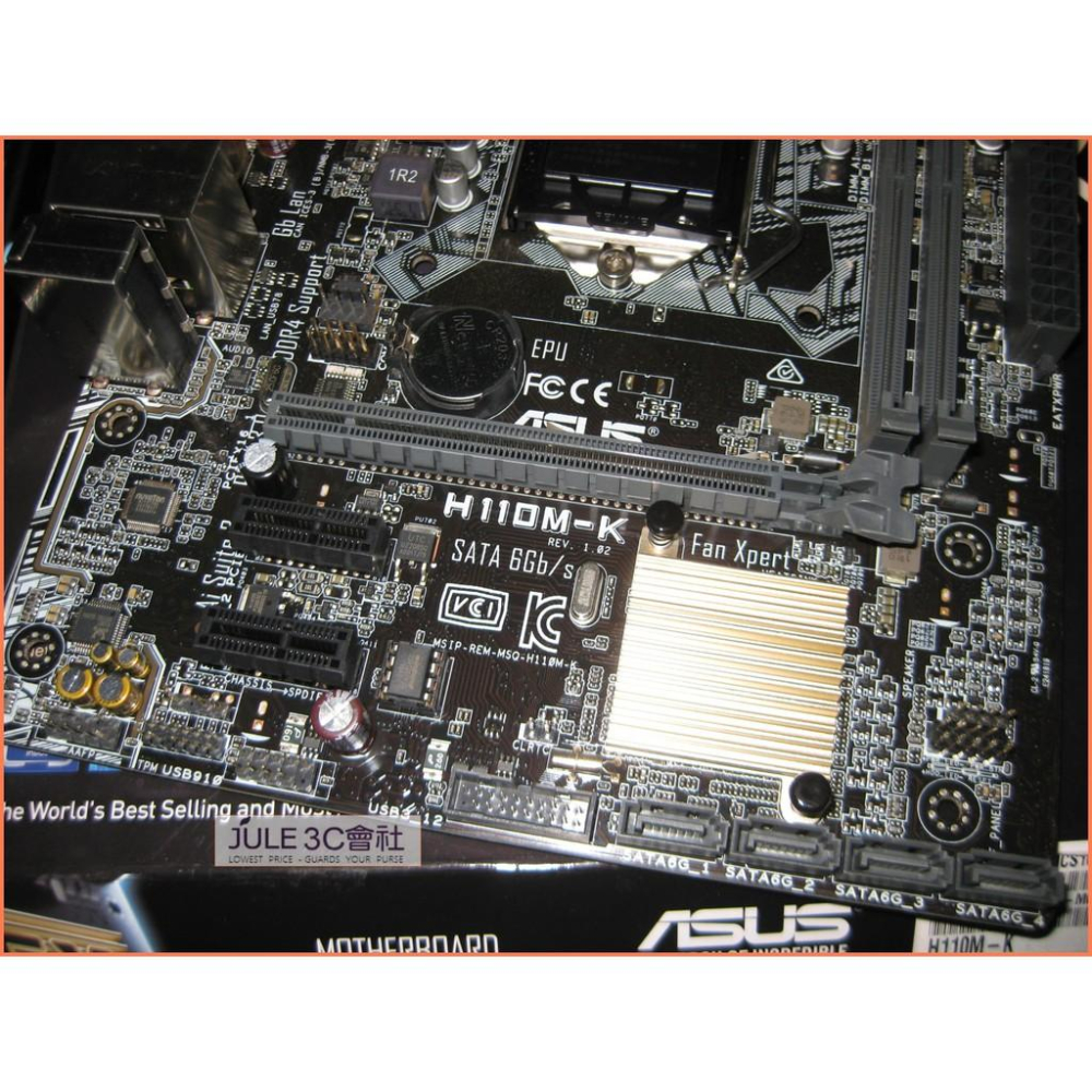 JULE 3C會社-華碩ASUS H110M-K H110/DDR4/六七代/5重防護/良品/MATX/1151 主機板-細節圖2