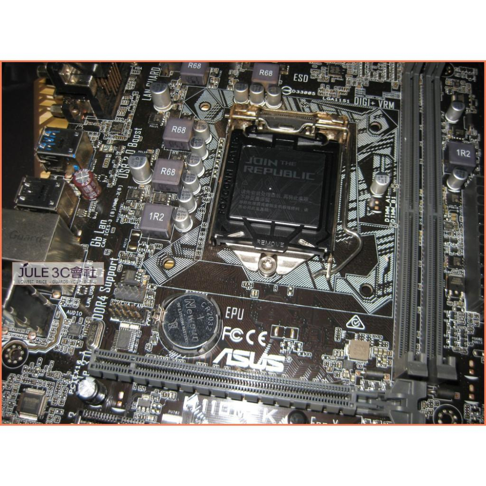 JULE 3C會社-華碩ASUS H110M-K H110/DDR4/六七代/5重防護/良品/MATX/1151 主機板-細節圖3