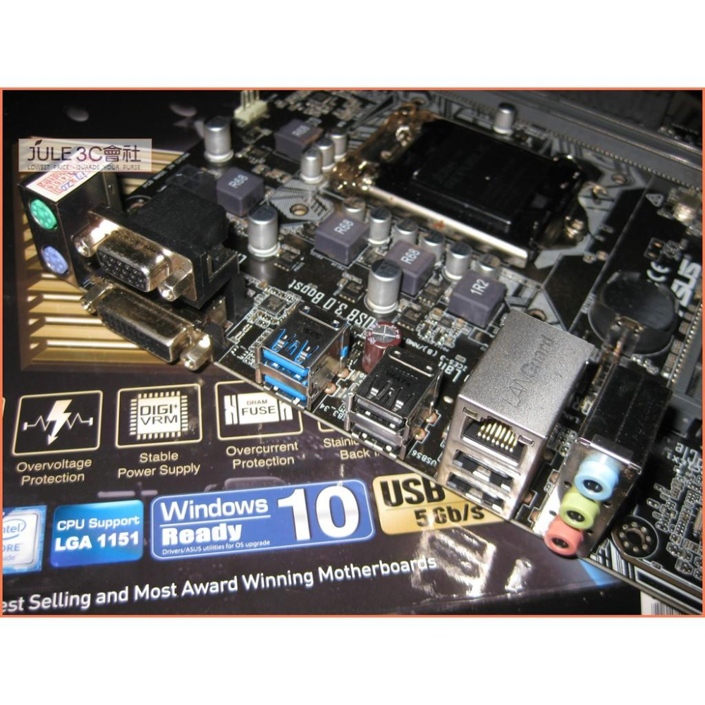 JULE 3C會社-華碩ASUS H110M-K H110/DDR4/六七代/5重防護/良品/MATX/1151 主機板-細節圖4