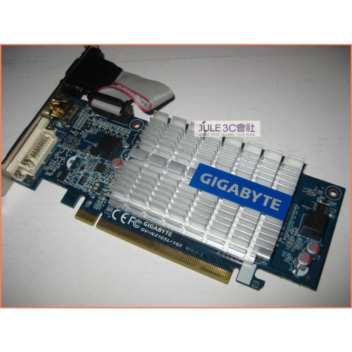 JULE 3C會社-技嘉 N210SL-1GI GT210/DDR3/1G/高傳真HD/靜音版/庫存品/PCIE 顯示卡