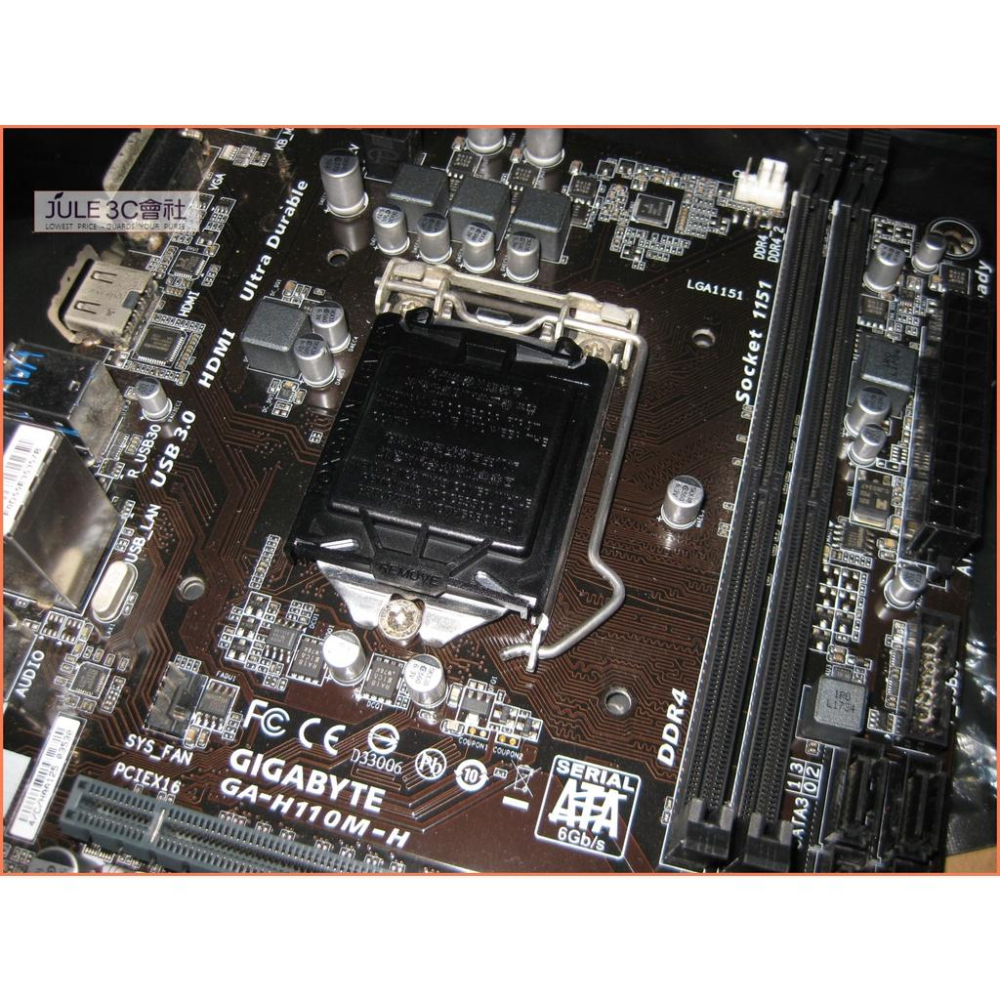 JULE 3C會社-技嘉 H110M-H H110/DDR4/六七代/HDMI/超耐久/良品/MATX 主機板-細節圖3