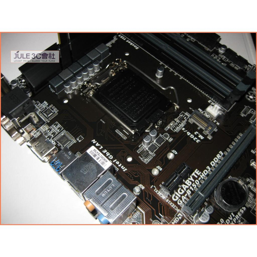 JULE 3C會社-技嘉 B150-HD3 DDR3 B150/六七代/DDR3/酷炫光/M2/ATX/1151 主機板-細節圖5