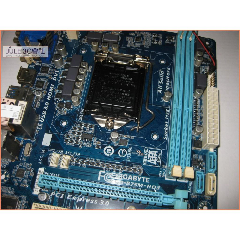 JULE 3C會社-技嘉 B75M-HD3 B75/DDR3/超耐久/HDMI/U3S6/1155/MATX 主機板-細節圖3