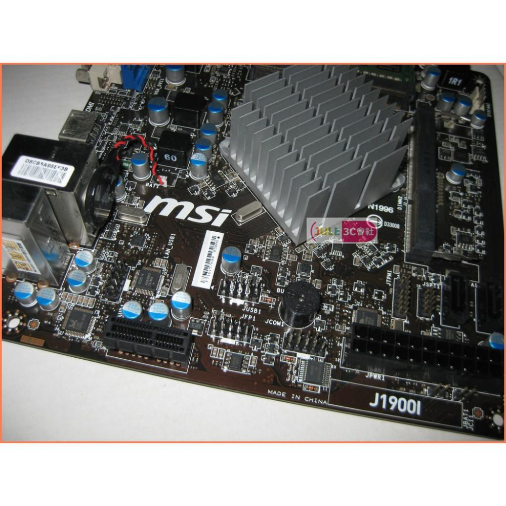 JULE 3C會社-微星MSI J1900I 含CPU 整合型 Mini-ITX 主機板 + DDR3L 4G 記憶體-細節圖2
