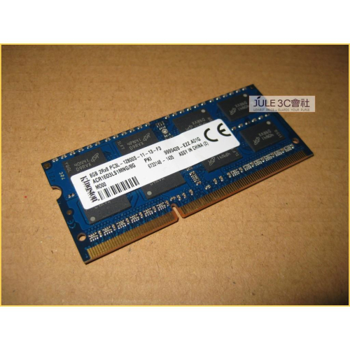 JULE 3C會社-金士頓 DDR3L 1600 8GB ACR16D3LS1MNG/8G 筆電/低電壓/NB 記憶體