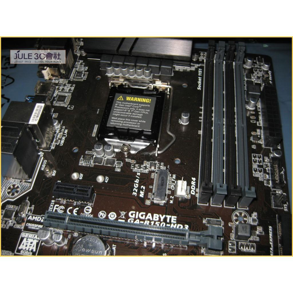 JULE 3C會社-技嘉 B150-HD3 B150/DDR4/支援六七代/M2/PCI*2/保內/1151 主機板-細節圖3