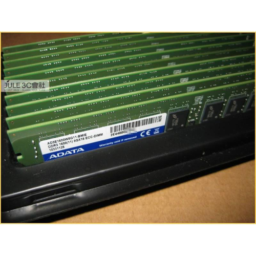 JULE 3C會社-威剛 雙面 DDR3 1600 8GB 8G ECC 桌機可用/AD3E1600W8G11 記憶體
