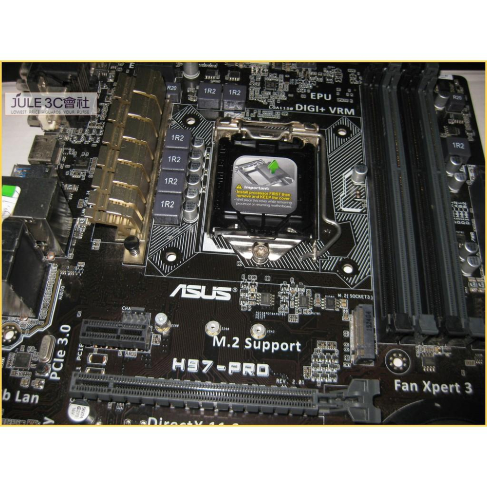 JULE 3C會社-華碩ASUS H97-PRO H97/DDR3/旗艦級/5X防護/M2/良品/1150 主機板-細節圖3