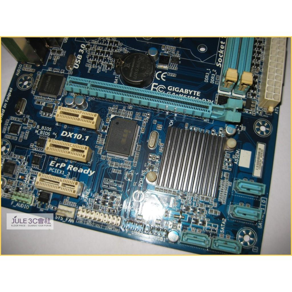 JULE 3C會社-技嘉 H61MA-D2V H61/DDR3/第四代超耐久/USB3/DVI/固態/MATX 主機板-細節圖3