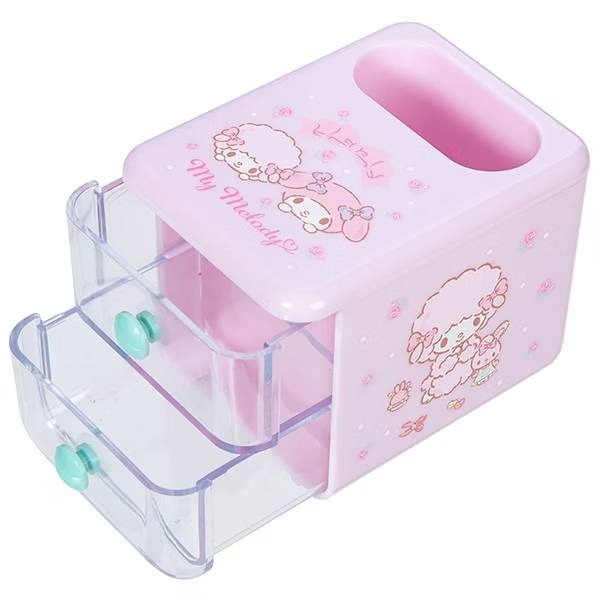 美樂蒂 桌上型抽屜式迷您置物盒 收納盒 玫瑰好朋友-細節圖2