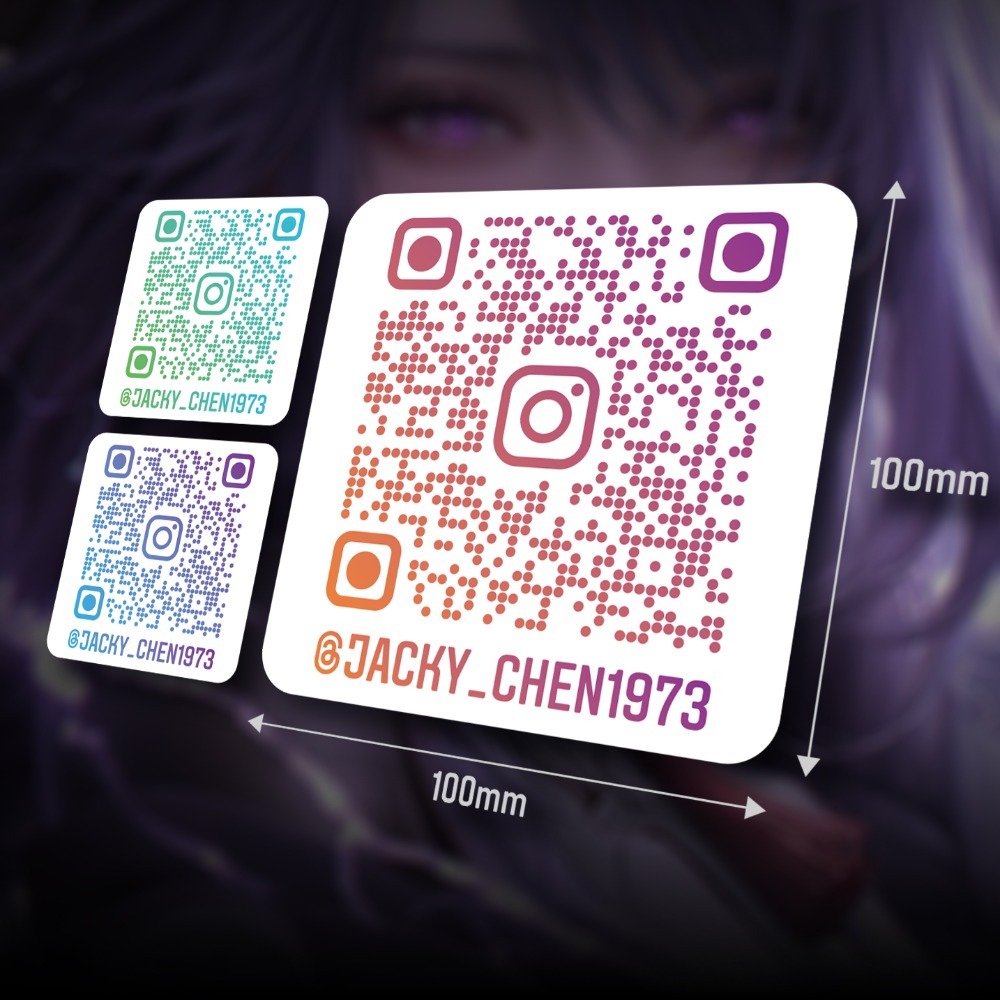 客製化 抖音 tiktok YOUTUBE LINE 臉書 QR碼 防水 PVC 霧面 貼紙！-規格圖3