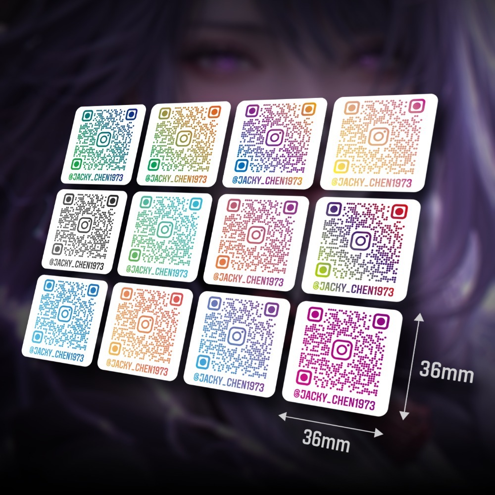 客製化 抖音 tiktok YOUTUBE LINE 臉書 QR碼 防水 PVC 霧面 貼紙！-規格圖3