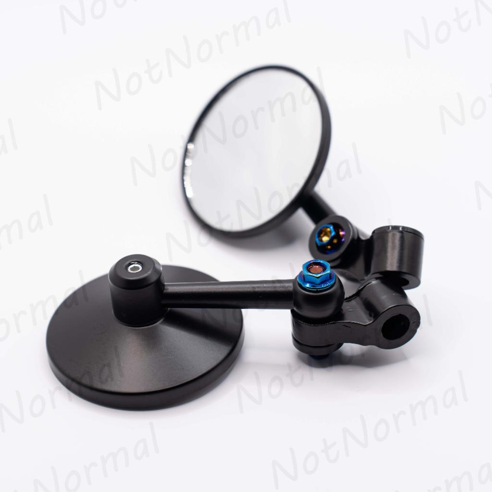 【NotNormal】附發票 帥哥鏡 山道鏡 迷你圓鏡 CNC 賽道鏡 罰單鏡 短版後照鏡 MG後照鏡 迷你後照鏡 可調-細節圖2