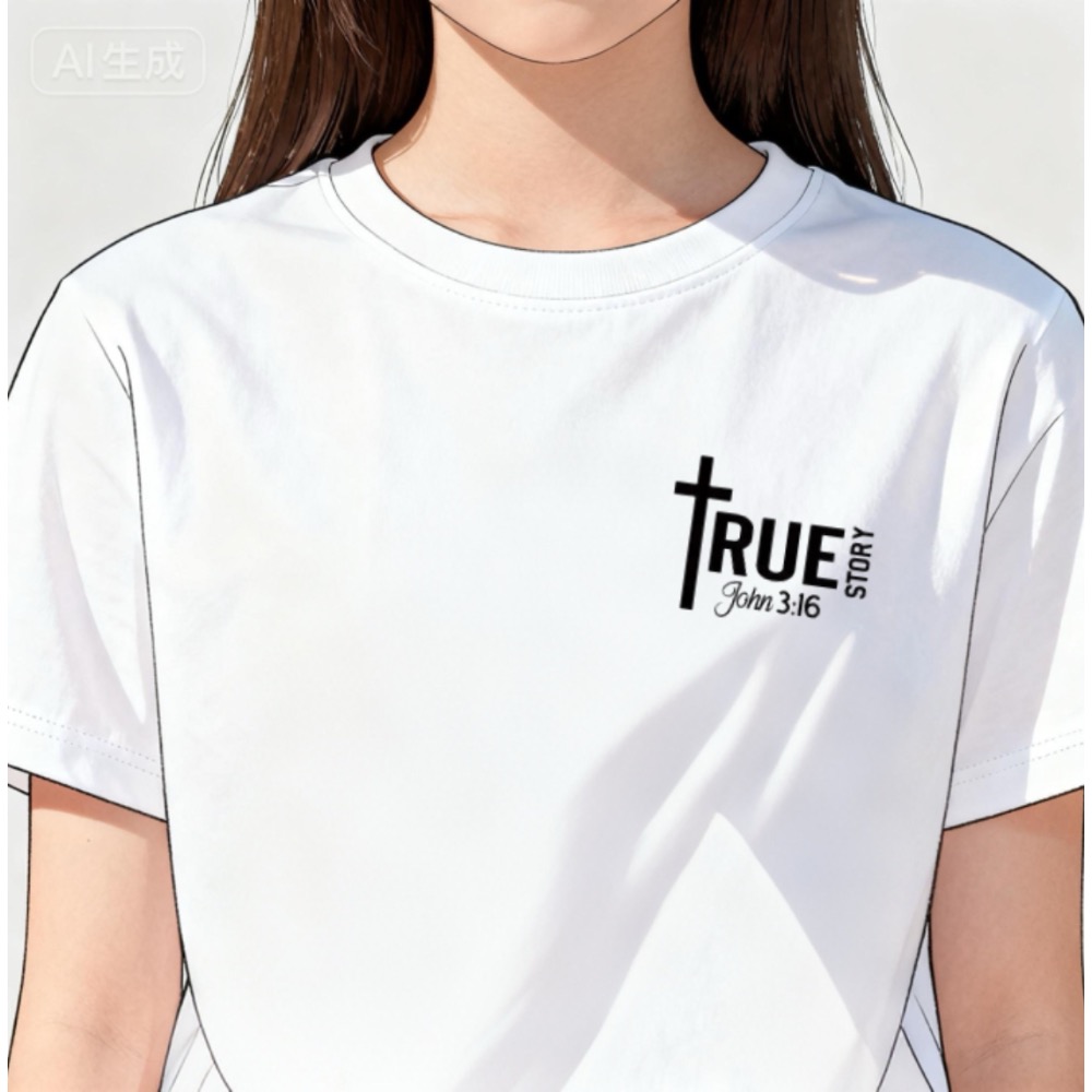 【TRUE STORY｜John 3:16 日本進口純棉 T-shirt】-細節圖2