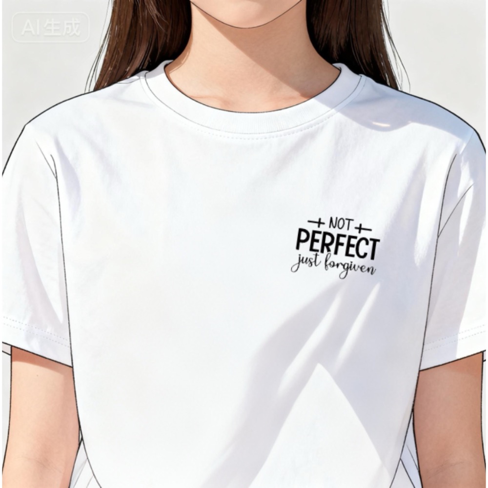 【Not Perfect, Just Forgive｜女生植物纖維超涼感T-shirt】-細節圖2