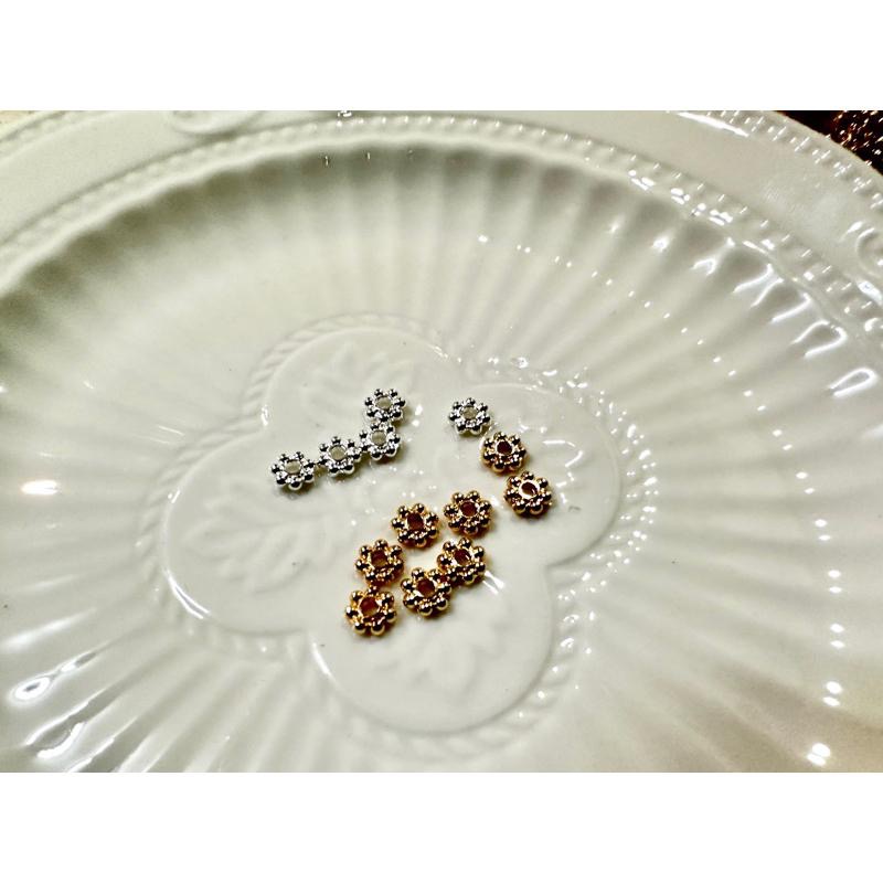 遇見～14K包金 保色 大孔 雪花隔片 花片 隔片 手鍊項鍊 耳飾配件diy手工墊片串珠-細節圖2