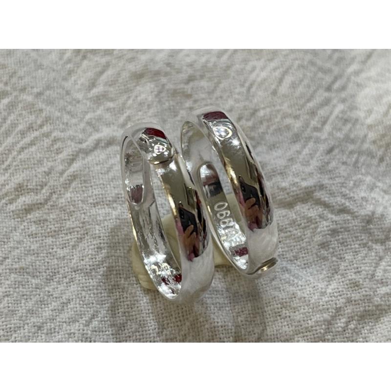 遇見~純銀990光面純銀戒指 男戒 女戒 銀戒 中性戒指 比925含銀量高-細節圖2