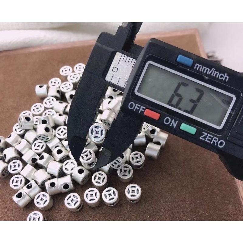 遇見～純銀999 純銀配件 隔珠 銀配件 串珠 diy 綁繩 錢幣 通孔配件 比925銀含量還高-細節圖3