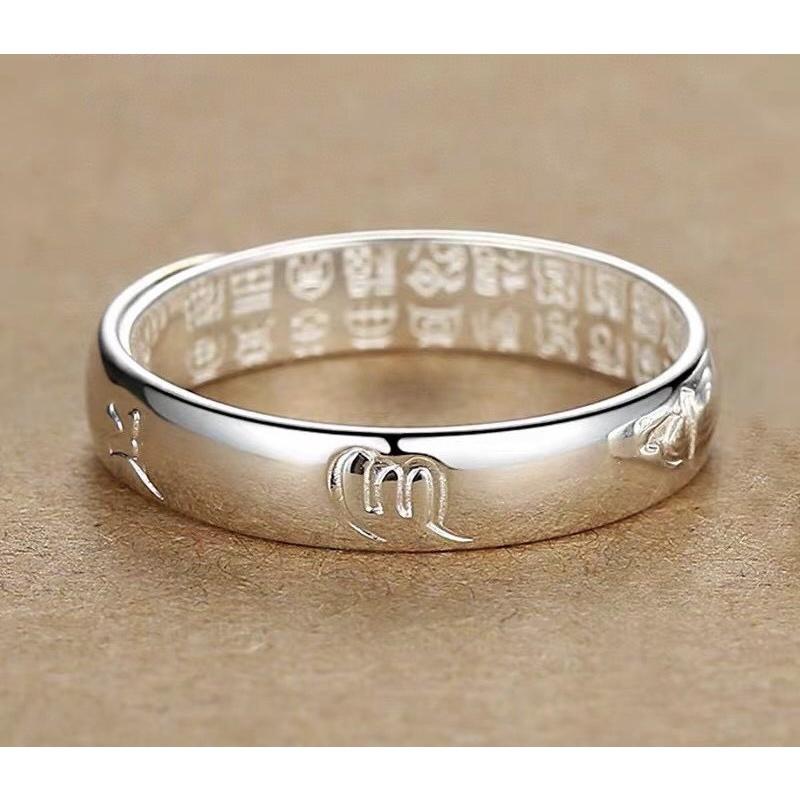 遇見～990純銀 銀戒 六字真言 戒指 男戒 女戒 活圍 六字箴言 比925含銀量高-細節圖3