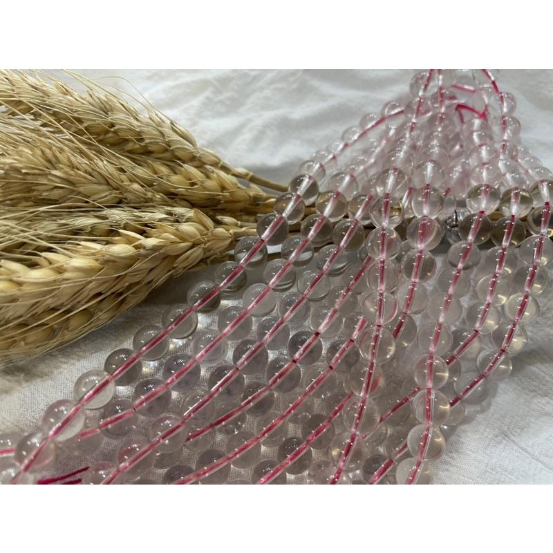 遇見～粉晶 粉水晶 透料粉水晶 6mm/8mm/10mm條珠 半成品 串珠材料 水晶串珠 天然水晶 粉水晶 星光粉晶-細節圖4