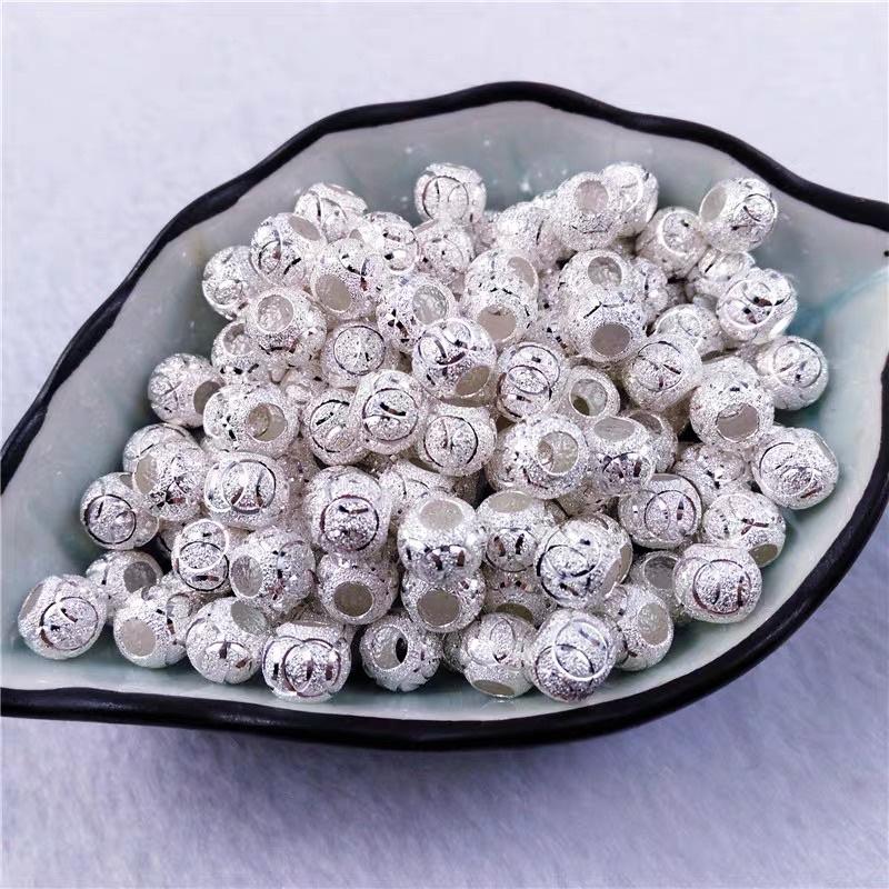 遇見~925純銀 磨砂車花珠 隔珠 銀珠 10mm手作 銀飾配件 磨砂珠 銀飾diy 手作材料 銀珠-細節圖2