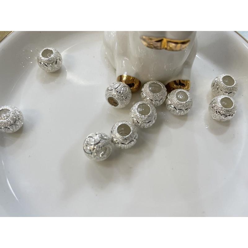 遇見~925純銀 磨砂車花珠 隔珠 銀珠 10mm手作 銀飾配件 磨砂珠 銀飾diy 手作材料 銀珠-細節圖3