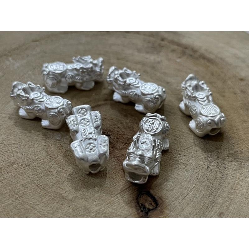 遇見～足銀999貔貅 純銀貔貅 金錢貔貅 招財貔貅  串珠材料 純銀配件 通孔手作材料 銀飾配件 一隻價-細節圖5