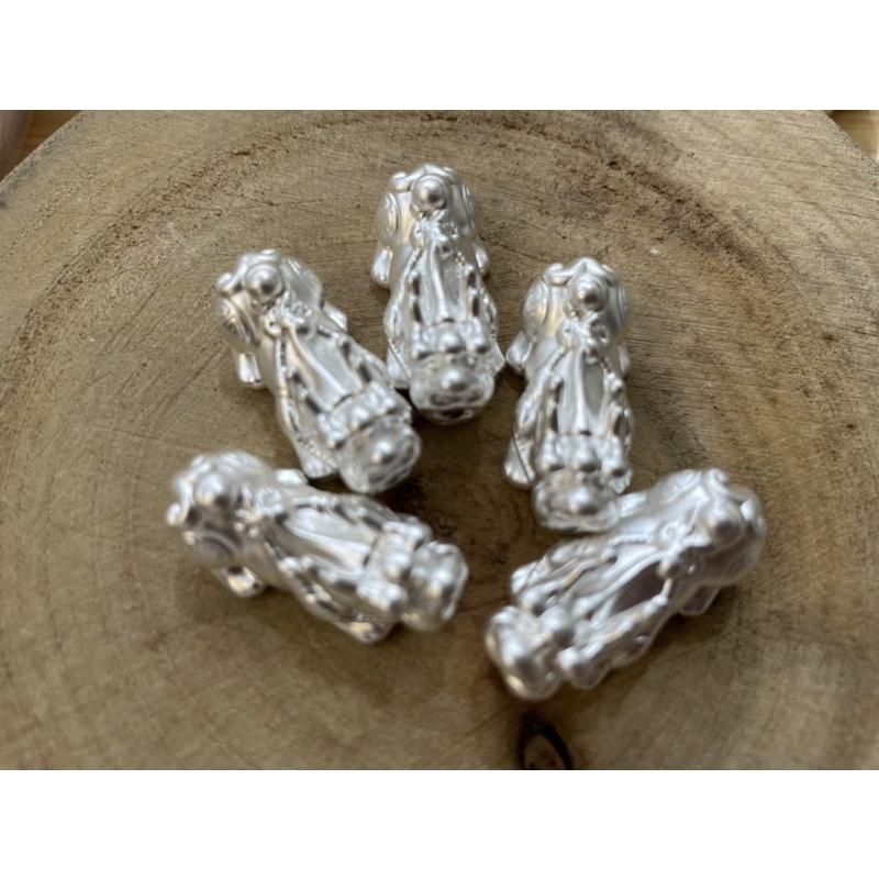 遇見～足銀999貔貅 純銀貔貅 金錢貔貅 招財貔貅  串珠材料 純銀配件 通孔手作材料 銀飾配件 一隻價-細節圖6