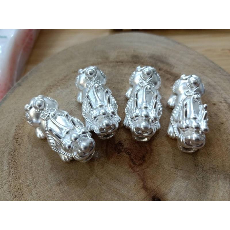 遇見～足銀999貔貅 純銀貔貅 金錢貔貅 招財貔貅  串珠材料 純銀配件 通孔手作材料 銀飾配件 一隻價-細節圖9