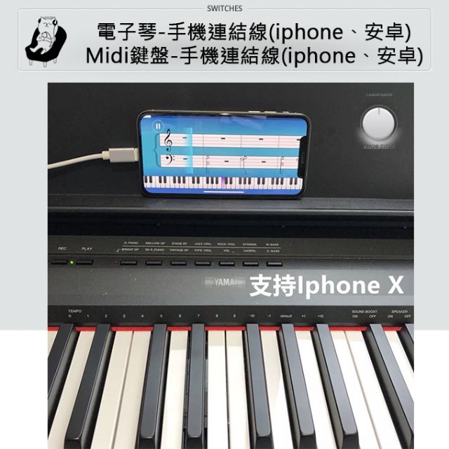 MIDI 音樂編輯線 台灣現貨 midi線 電子琴接ipad iphone otg 電子鼓 電鋼琴 yamaha-細節圖2