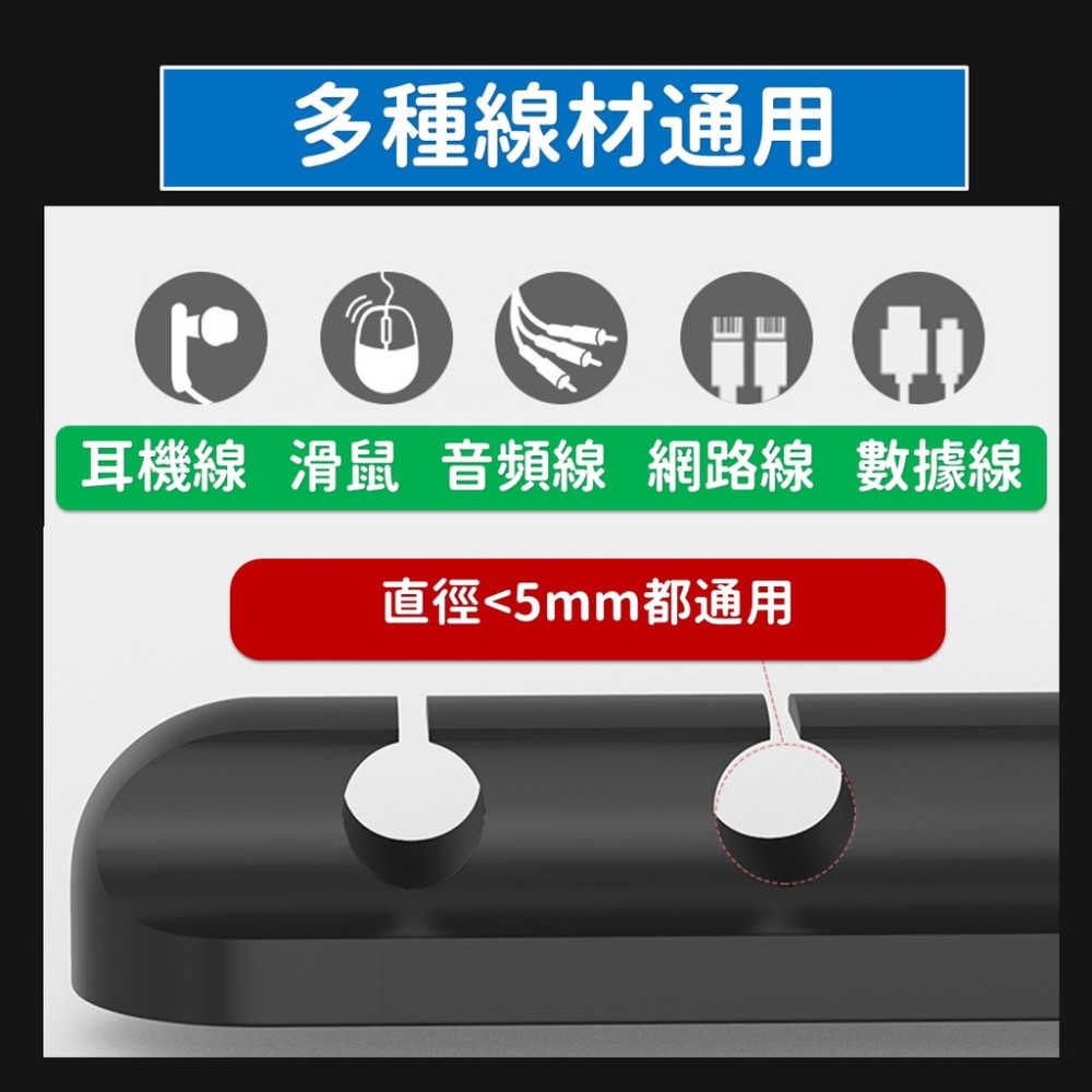 【送助黏劑】數據線收納器 [快速到貨] 充電線收納 延長線固定器 收線器 電線整理器 多孔集線器 充電線收納器 居家生活-細節圖5