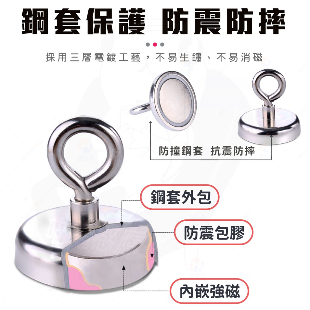 羊眼強磁掛勾 強力磁鐵掛勾 【24H出貨】 [可對吸磁鐵] 露營掛勾 羊眼勾 釹鐵硼強磁 磁吸掛鉤 磁性掛鈎-細節圖3