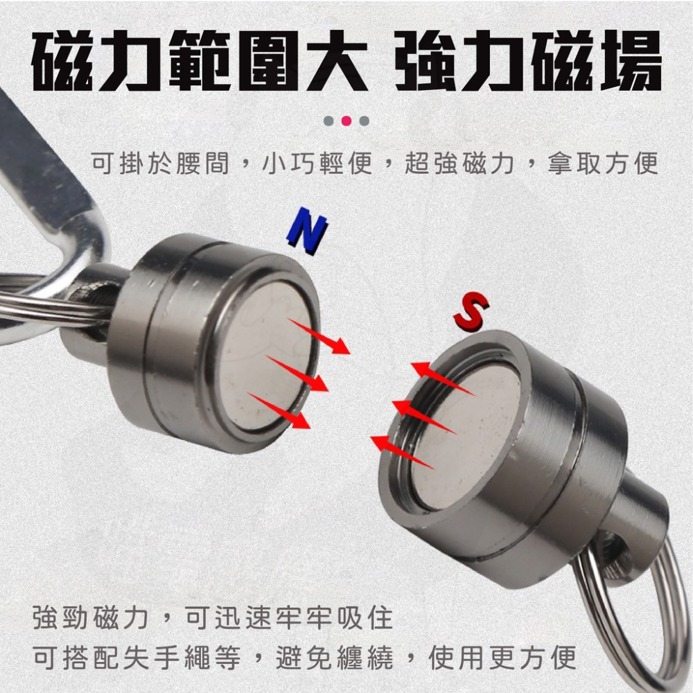 強力磁鐵 強磁登山扣 磁力扣 【24H出貨】 強力磁力扣 防掉 防丟 溪釣 路亞 海釣 釣魚 戶外 露營 磁扣 五金配件-細節圖3