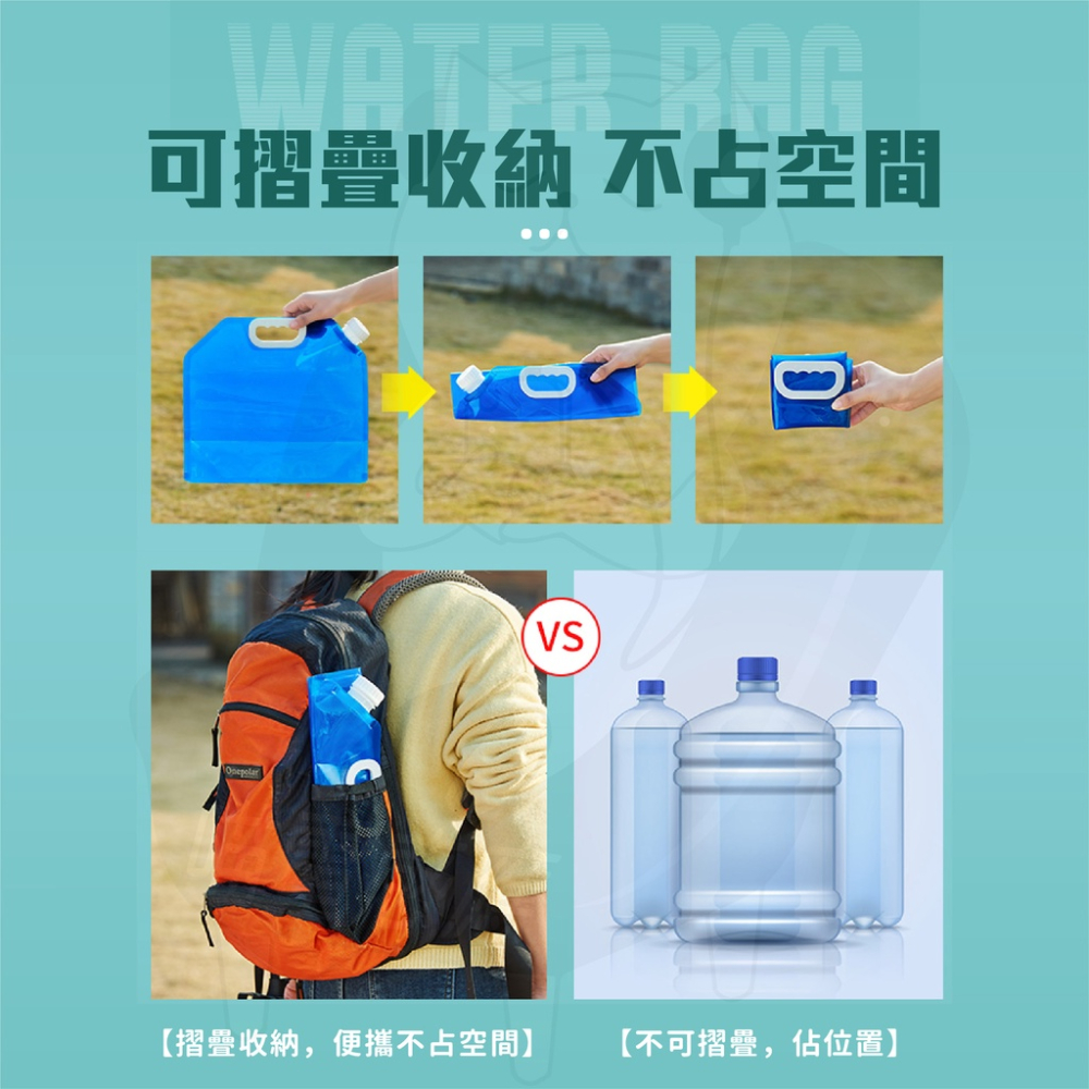 加固儲水袋 5L 10L [保證不漏水][台灣現貨] 折疊水袋 儲水桶 折疊水桶 水龍頭水袋 露迎 颱風 登山-細節圖6