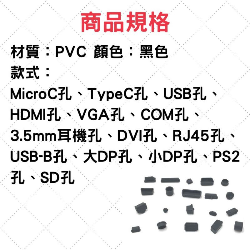 電腦防塵塞 筆電防塵蓋 現貨[送收納盒] 24H出貨 USB VGA HDMI 3.5mm type c DVI孔適用-細節圖8