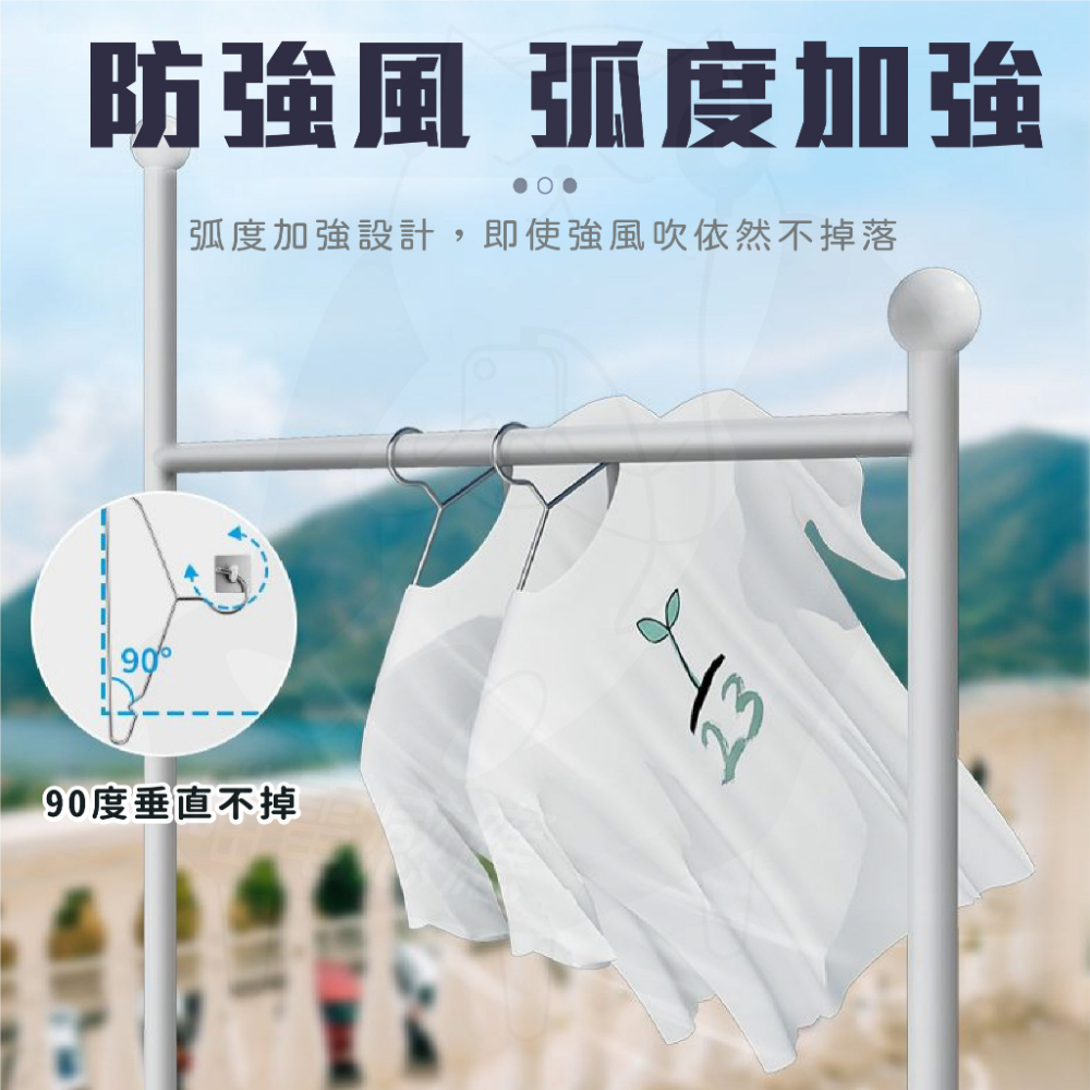 加粗實心不銹鋼衣架 [24H發貨][台灣現貨]45cm 42cm 衣架 不鏽鋼曬衣架 白鐵衣架 防滑衣架 掛衣架 曬衣架-細節圖7