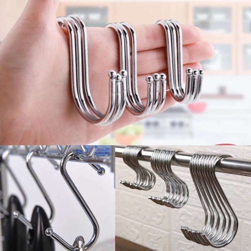 s掛勾 s型掛勾 s勾 黑色/銀色 帶磁款 現貨 12h發貨 居家生活用品 不鏽鋼材質 承重力強 標準型掛勾-細節圖5