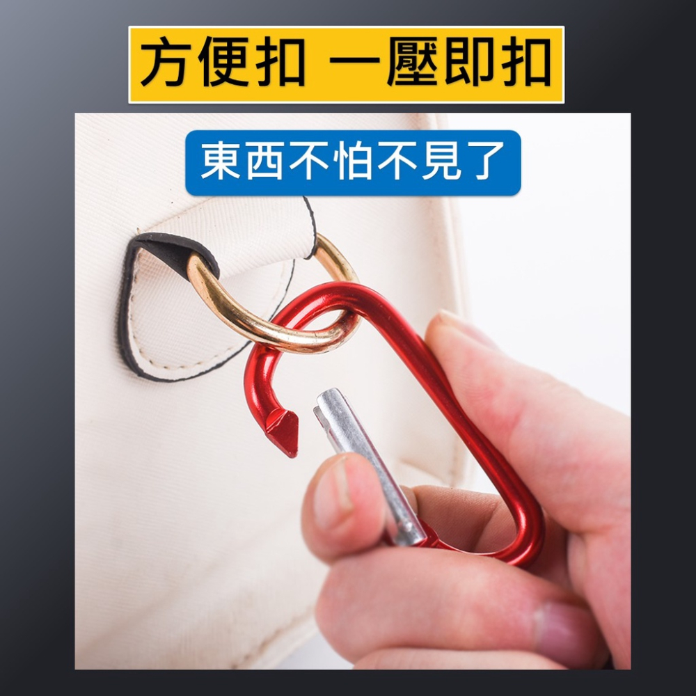 鋁合金 登山扣【台灣現貨】[快速發貨] D型扣 扣環 鑰匙扣 D字扣 快掛扣 水瓶扣 登山包扣具 露營 登山 戶外 居家-細節圖3