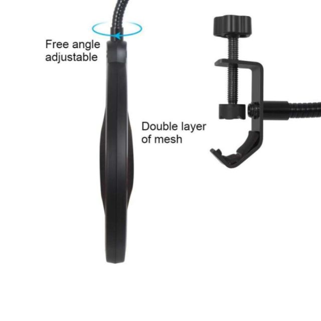 [24h發貨] 錄音防噴罩 [現貨特價]  防噴網 金屬支架防噴罩 電容式麥克風專用 話筒防噴罩 麥克風錄音防噴網-細節圖3
