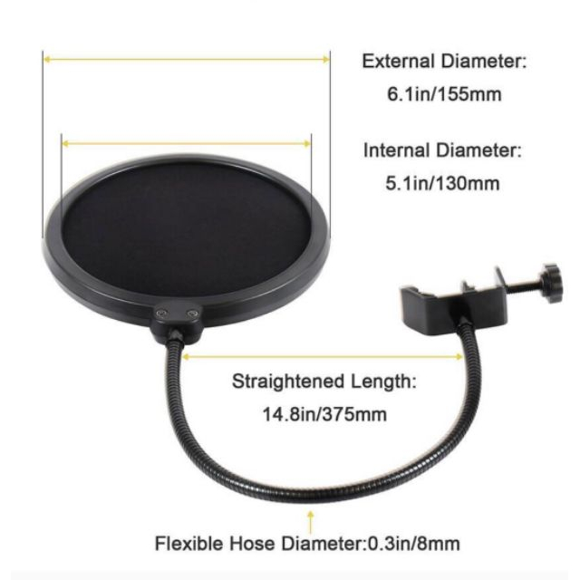 [24h發貨] 錄音防噴罩 [現貨特價]  防噴網 金屬支架防噴罩 電容式麥克風專用 話筒防噴罩 麥克風錄音防噴網-細節圖4