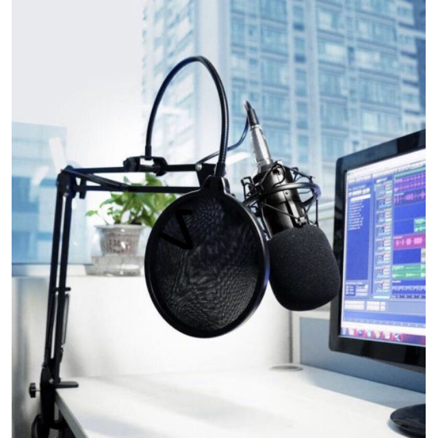 [24h發貨] 錄音防噴罩 [現貨特價]  防噴網 金屬支架防噴罩 電容式麥克風專用 話筒防噴罩 麥克風錄音防噴網-細節圖6