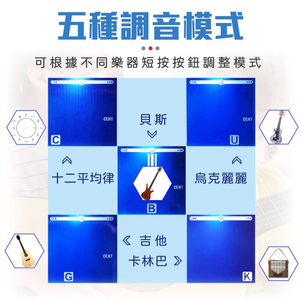 卡林巴琴調音器 [公司貨][台灣現貨] 姆指琴調音器 阿諾瑪AT-2017K專業校正 高靈敏 手指琴調音器 附電池 樂器-細節圖2