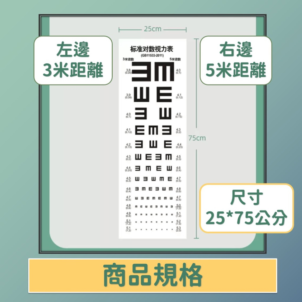 視力檢查表 視力表 兒童視力表 【台灣現貨】 視力表掛圖 E字視力表 視力壁貼 視力 E字-細節圖6