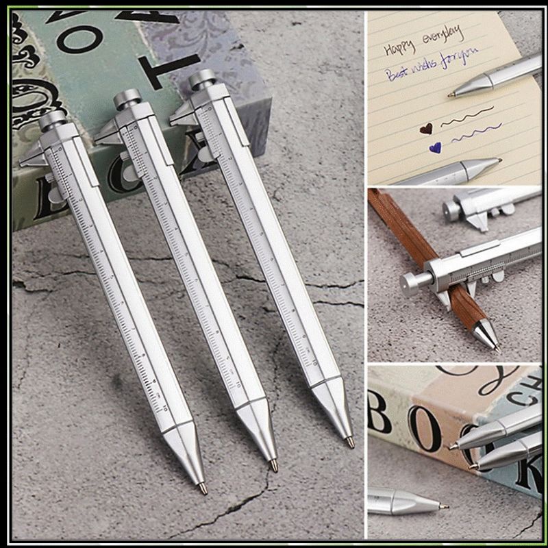 游標卡尺工具筆 自動筆 木工卡尺 劃線 [台灣現貨] 多功能木工劃線器 創意原子筆 卡尺10cm 公分-細節圖6