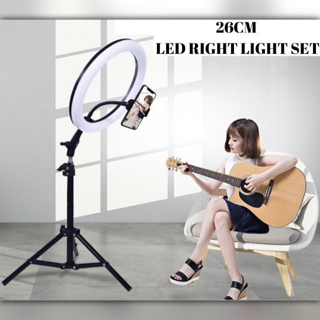 ring light set [台灣現貨][12h發貨] 補光燈 環形燈 26cm含50cm支架與手機夾-細節圖2
