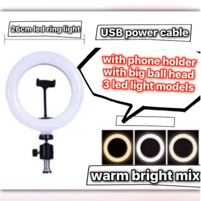 ring light set [台灣現貨][12h發貨] 補光燈 環形燈 26cm含50cm支架與手機夾-細節圖3