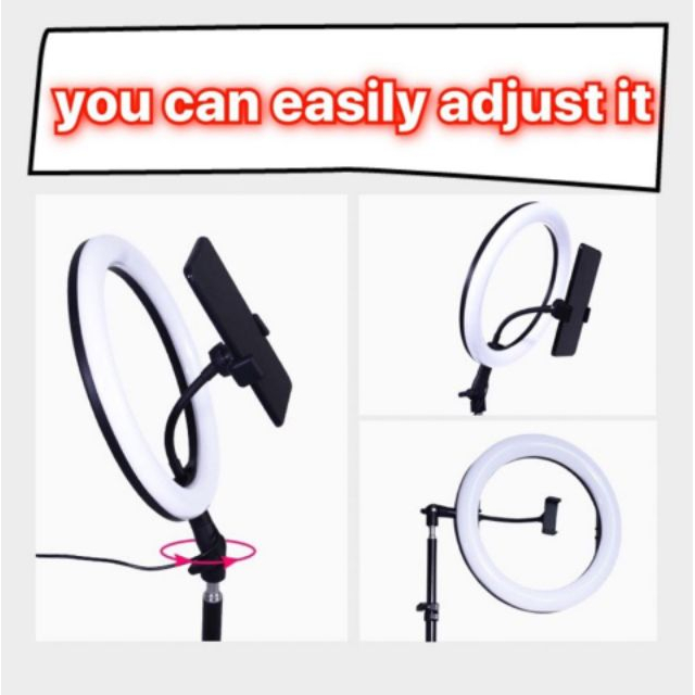 ring light set [台灣現貨][12h發貨] 補光燈 環形燈 26cm含50cm支架與手機夾-細節圖4