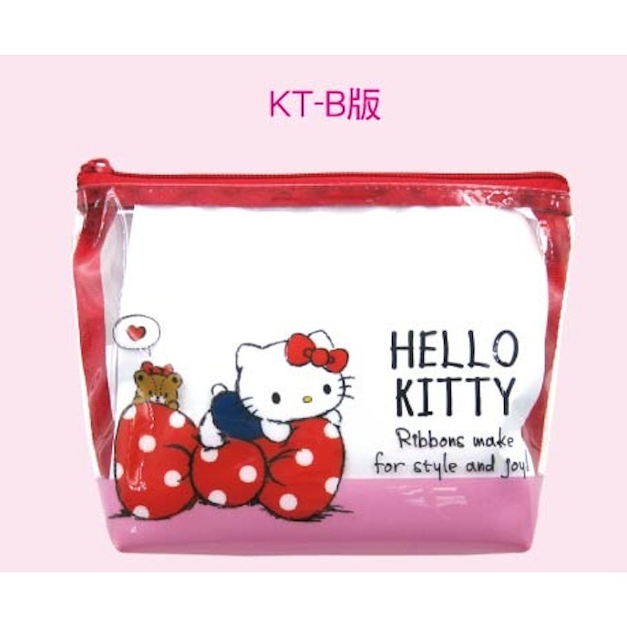 三麗鷗KT透明T型筆袋 鉛筆盒 化妝包 特價出清-細節圖2