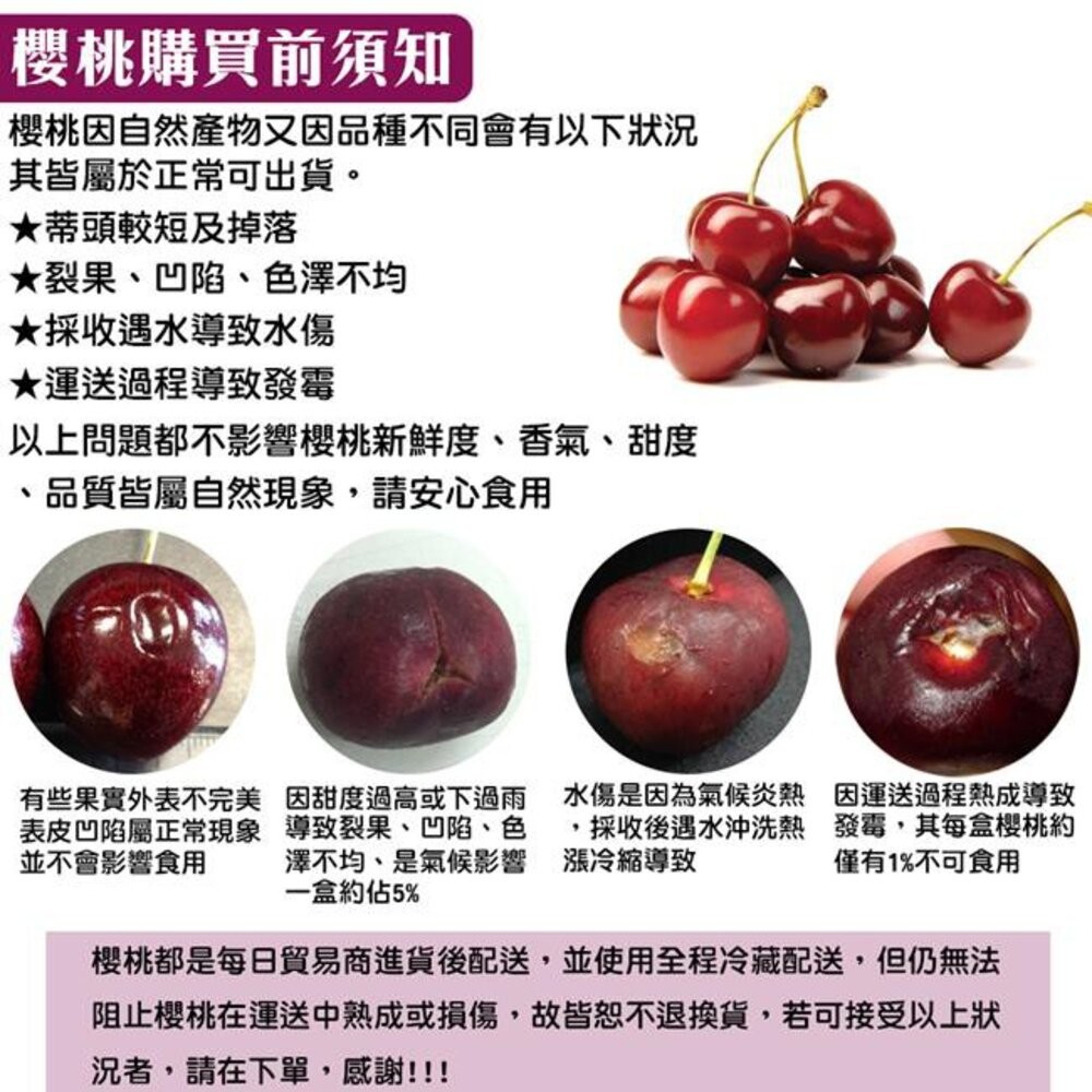 智利進口10R櫻桃禮盒 0運費【果之蔬】智利櫻桃 進口櫻桃 櫻桃10R 水果禮盒 年節禮盒 進口水果-細節圖5
