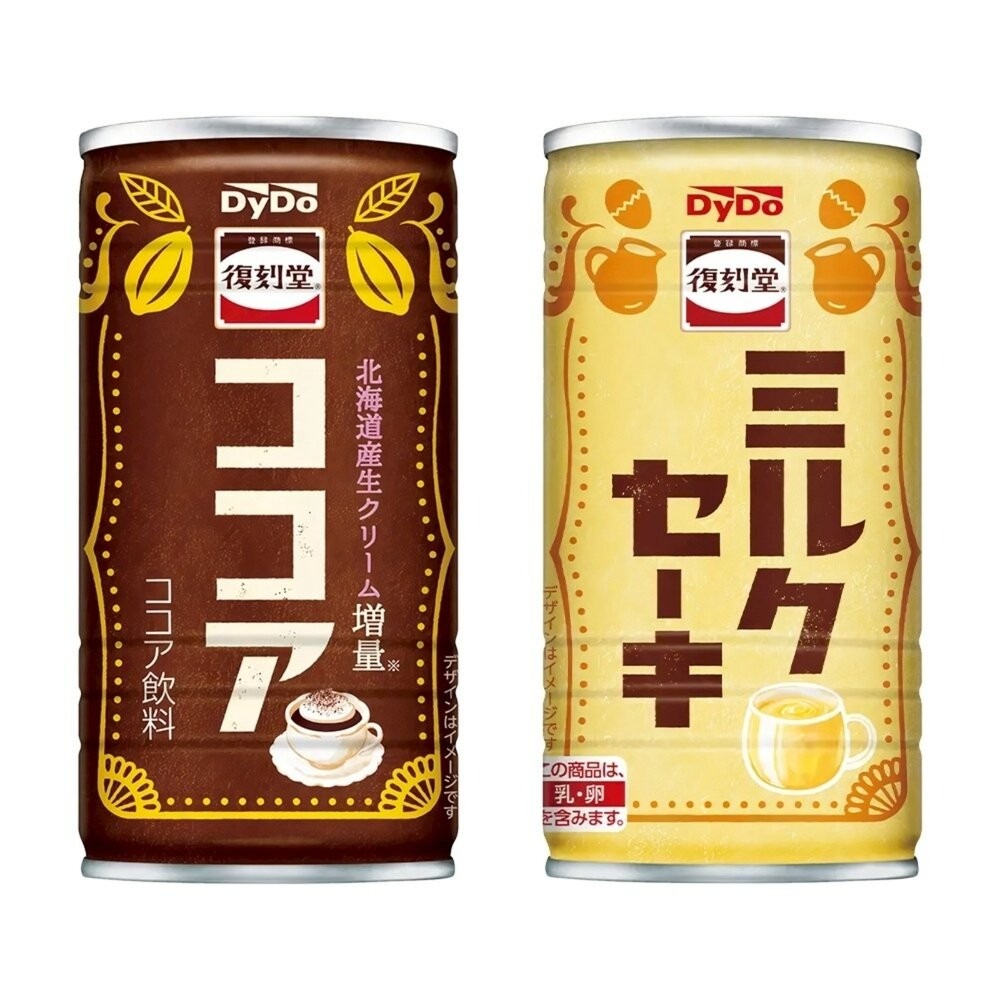日本DyDo復刻堂 可可風味飲/牛奶風味飲 185ml/罐-細節圖2